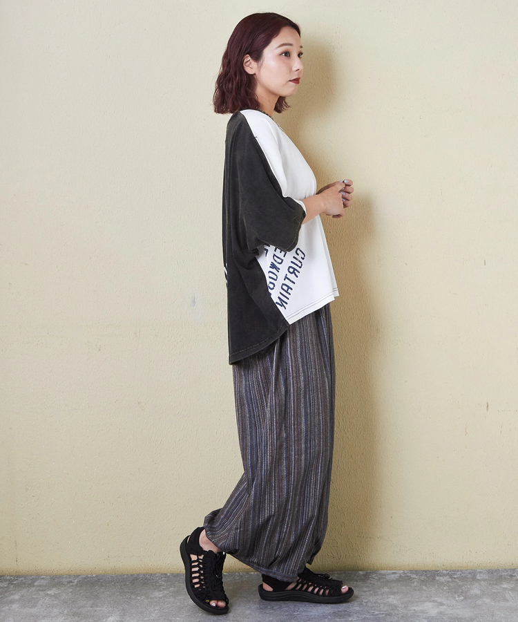 CUBE SUGAR(キューブシュガー) |26/-天竺 パウダー加工 2WAY スリーブ Tシャツ
