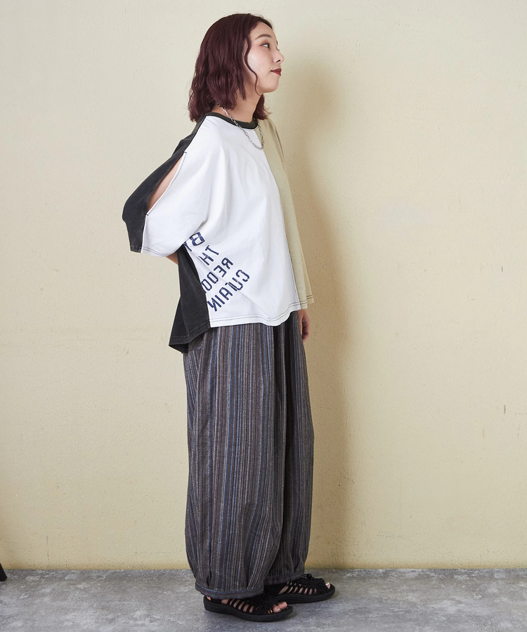 CUBE SUGAR(キューブシュガー) |26/-天竺 パウダー加工 2WAY スリーブ Tシャツ