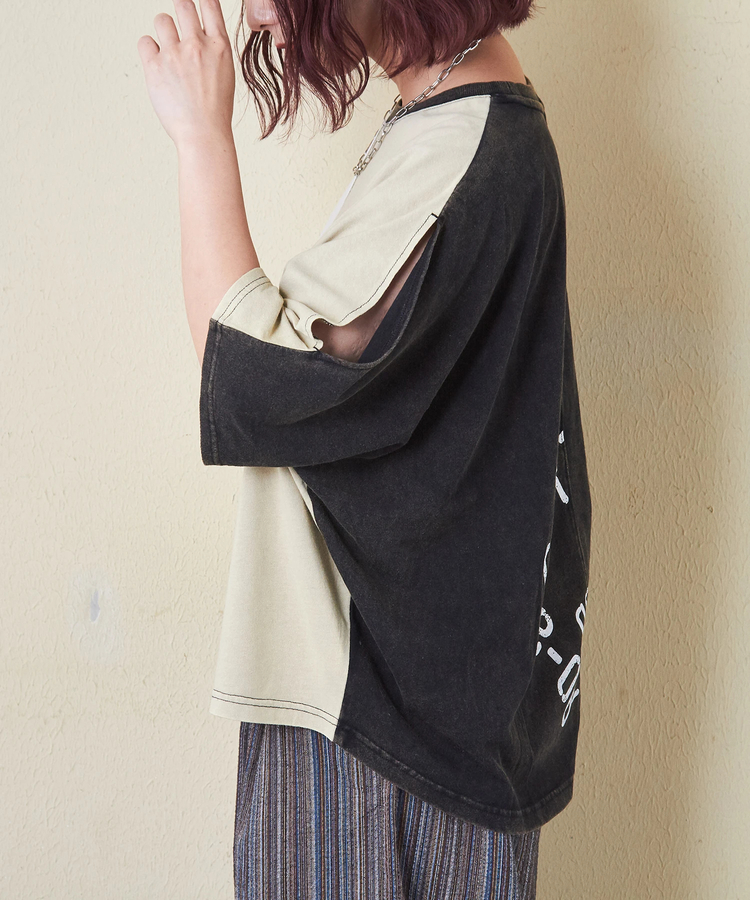 CUBE SUGAR(キューブシュガー) |26/-天竺 パウダー加工 2WAY スリーブ Tシャツ