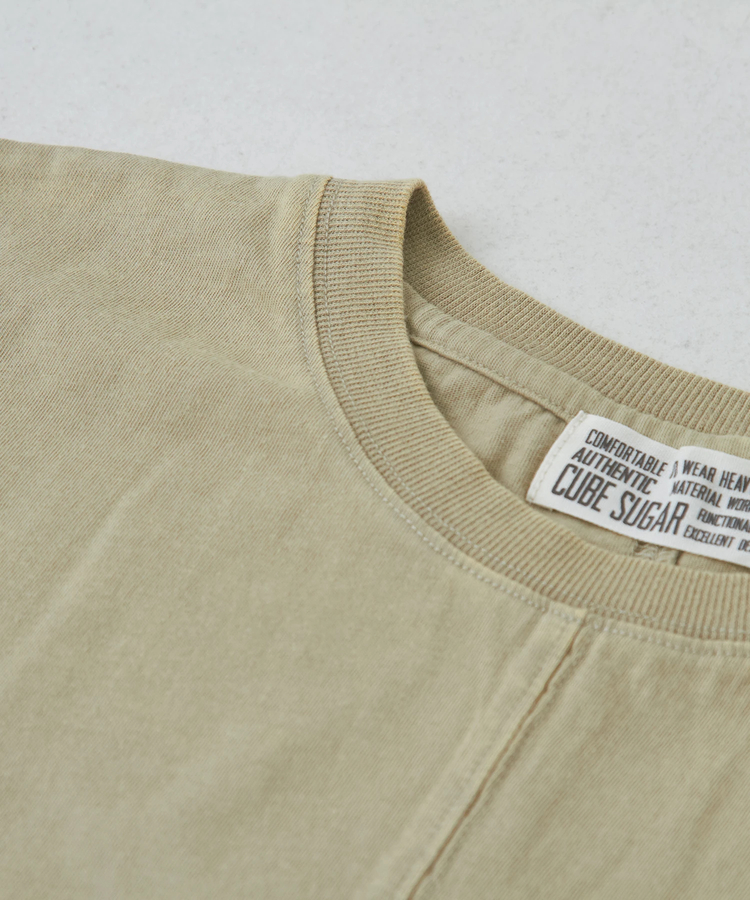 CUBE SUGAR(キューブシュガー) |26/-天竺 パウダー加工 2WAY スリーブ Tシャツ