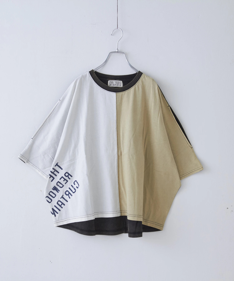 CUBE SUGAR(キューブシュガー) |26/-天竺 パウダー加工 2WAY スリーブ Tシャツ