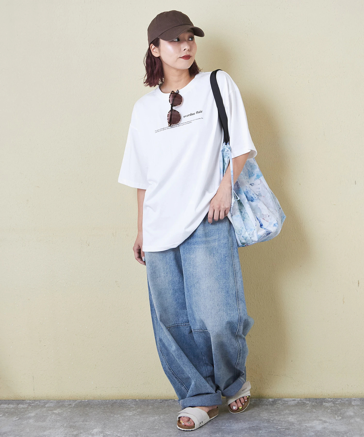 CUBE SUGAR(キューブシュガー) |ストレッチ 天竺 ロゴプリント Tシャツ