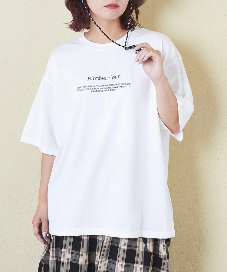CUBE SUGAR(キューブシュガー) |ストレッチ 天竺 ロゴプリント Tシャツ