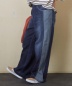【秋新作】10オンス ソフト デニム サイド 切替 ワイド パンツ