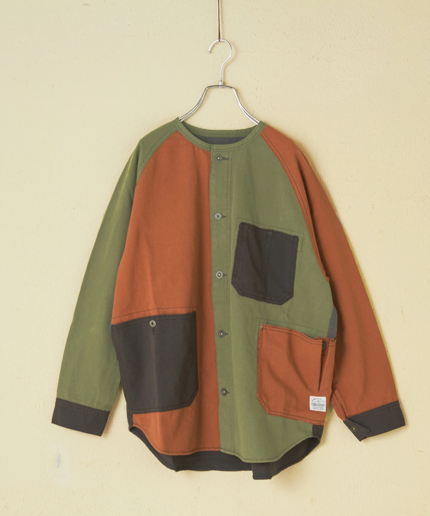 秋冬新作】ライトツイル ノーカラー ラグラン ジャケット