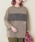 【秋新作 クーポン対象外】21/-OE天竺 布帛 切替 Tシャツ