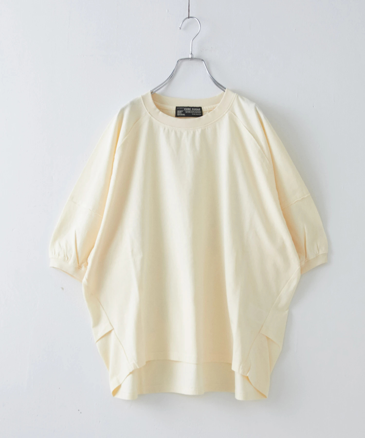 CUBE SUGAR(キューブシュガー) |【秋新作 クーポン対象外】21/-OE天竺 バックプリント ランタンスリーブ Tシャツ