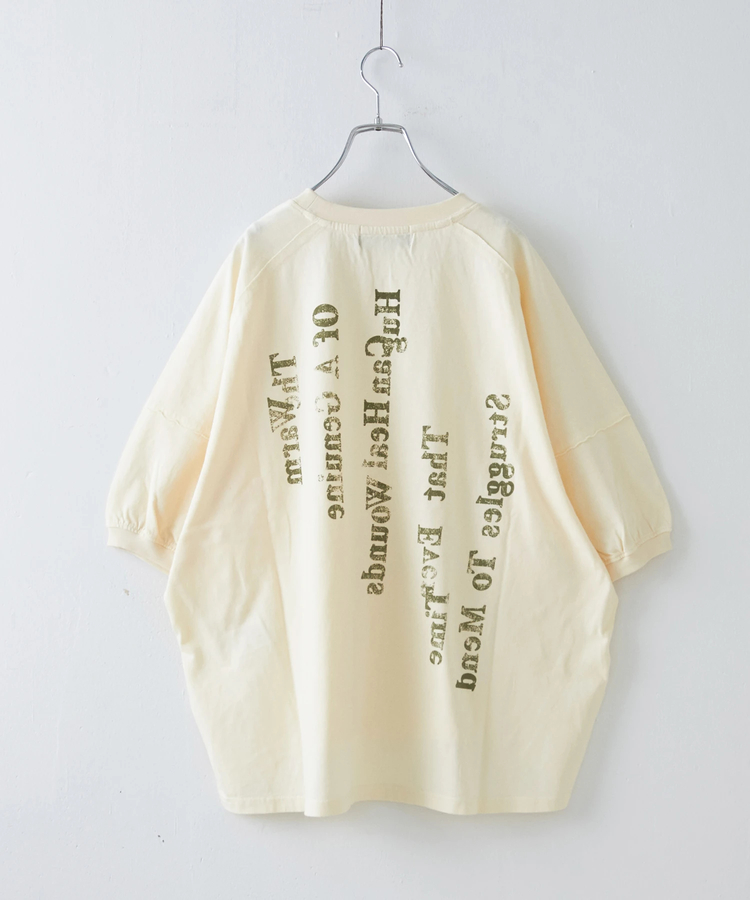 CUBE SUGAR(キューブシュガー) |【秋新作 クーポン対象外】21/-OE天竺 バックプリント ランタンスリーブ Tシャツ