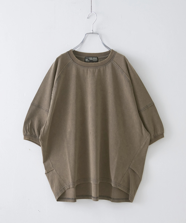 CUBE SUGAR(キューブシュガー) |【秋新作 クーポン対象外】21/-OE天竺 バックプリント ランタンスリーブ Tシャツ