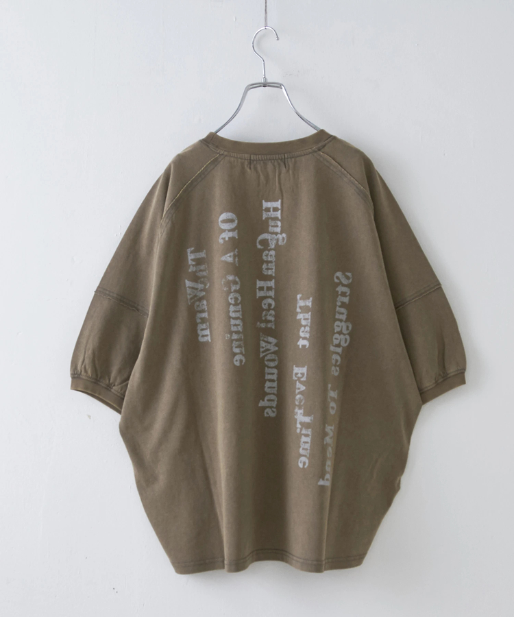 CUBE SUGAR(キューブシュガー) |【秋新作 クーポン対象外】21/-OE天竺 バックプリント ランタンスリーブ Tシャツ