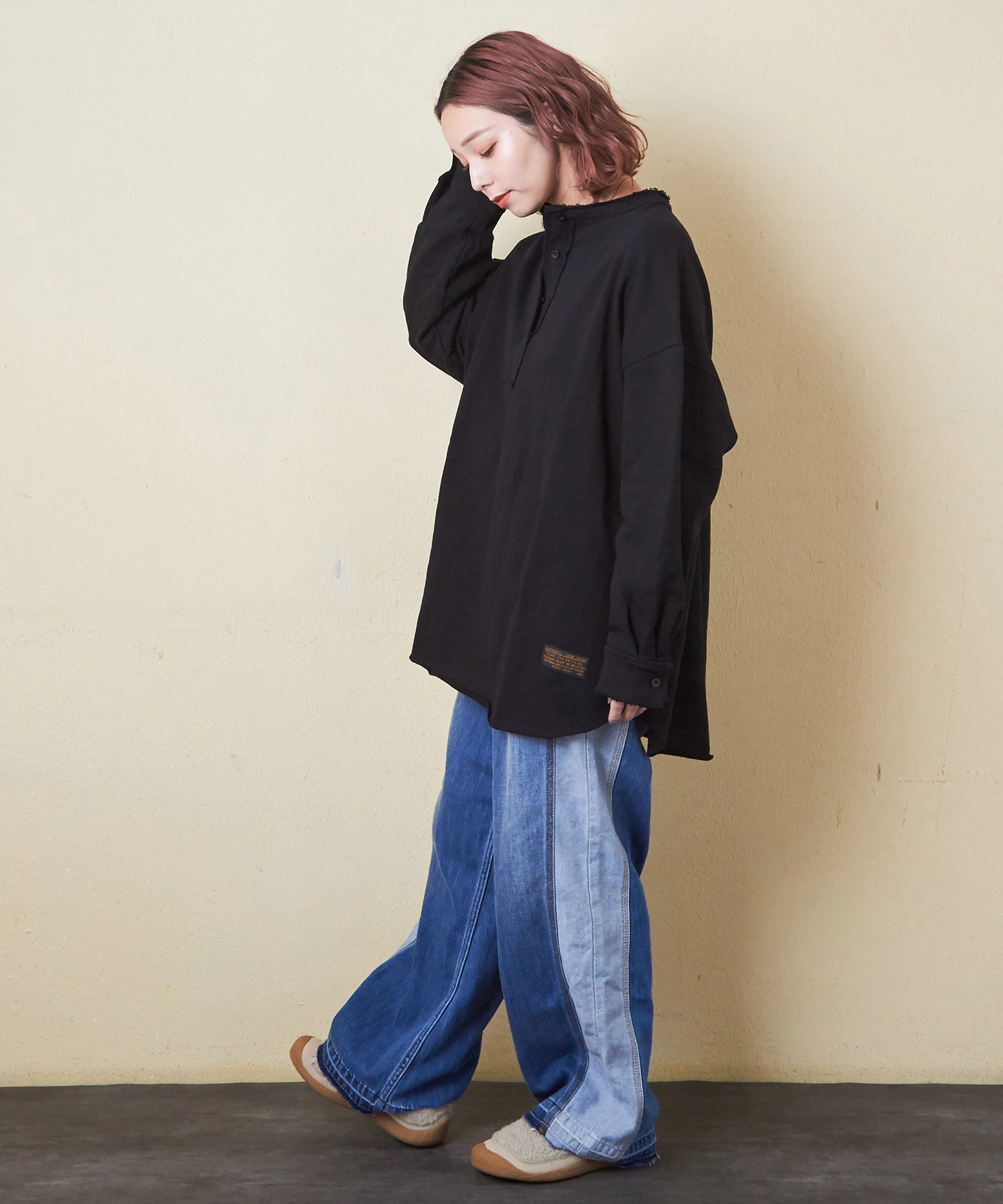 シェリーさま専用ページ♡ 秋新作】無地 裏毛 ヘンリーネック プルオーバー スウェット