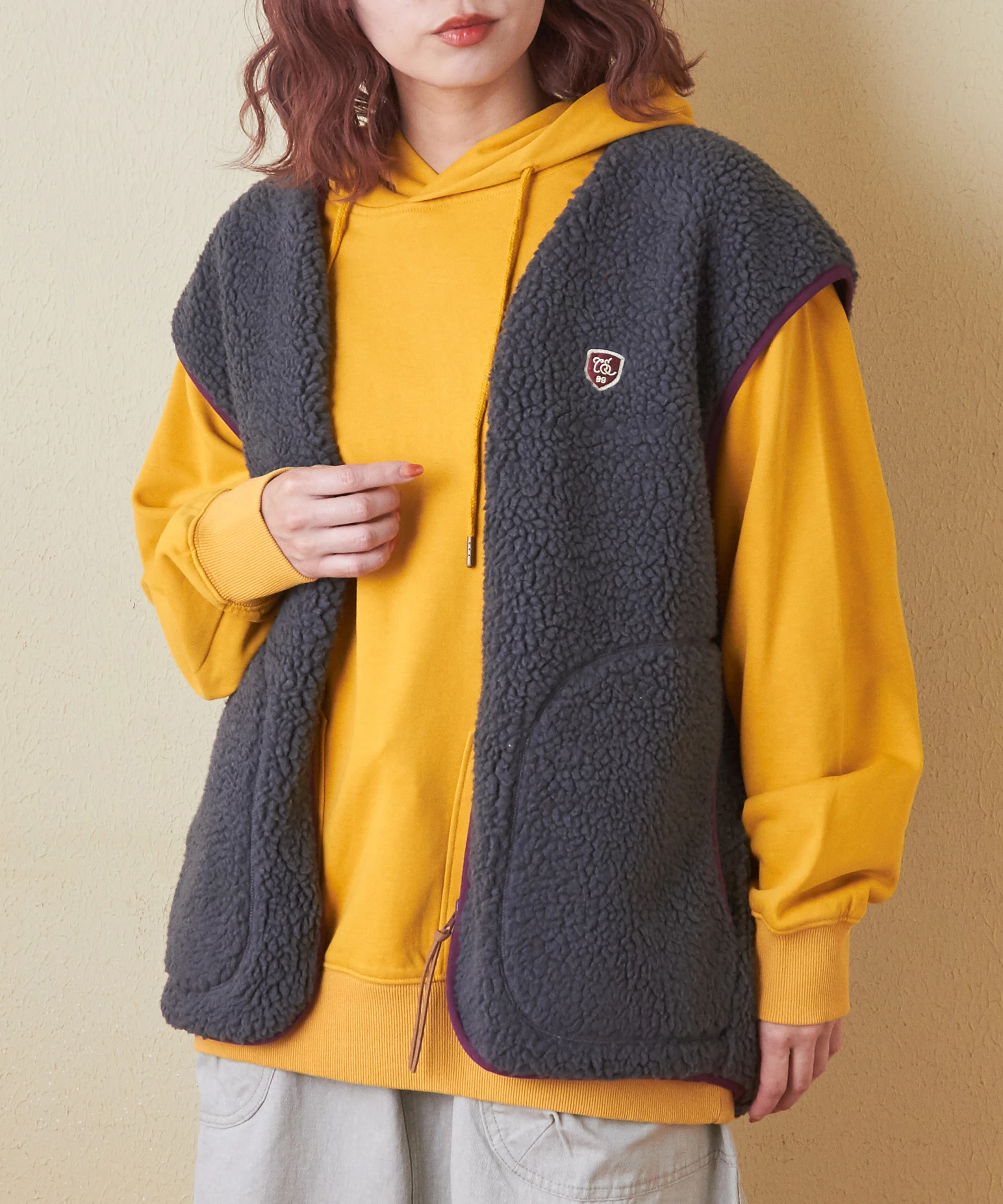 秋新作】ソフトボア ジップアップ ベスト｜ファッション通販