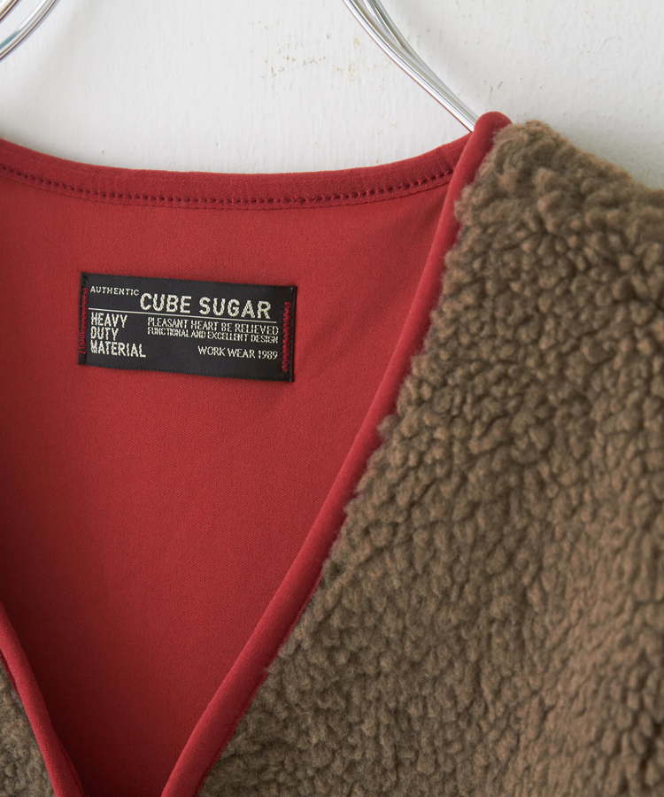 CUBE SUGAR(キューブシュガー) |【秋冬新作】ソフトボア ジップアップ ベスト