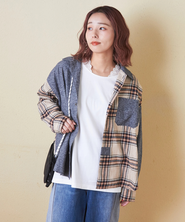 CUBE SUGAR(キューブシュガー) |【会員様限定セール除外商品】【秋新作】20/-天竺 衿レース 長袖 インナー