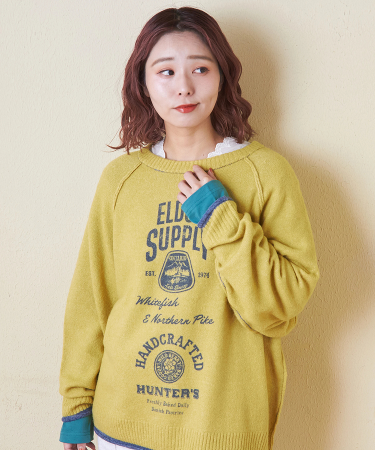 CUBE SUGAR(キューブシュガー) |【会員様限定セール除外商品】【秋新作】20/-天竺 衿レース 長袖 インナー