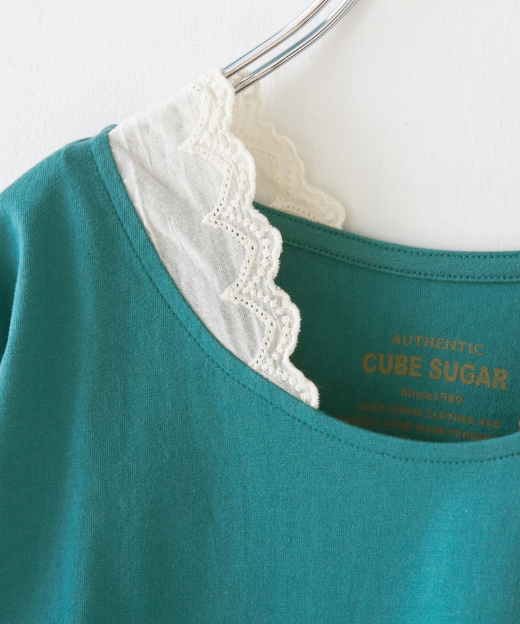 CUBE SUGAR(キューブシュガー) |【会員様限定セール除外商品】【秋新作】20/-天竺 衿レース 長袖 インナー