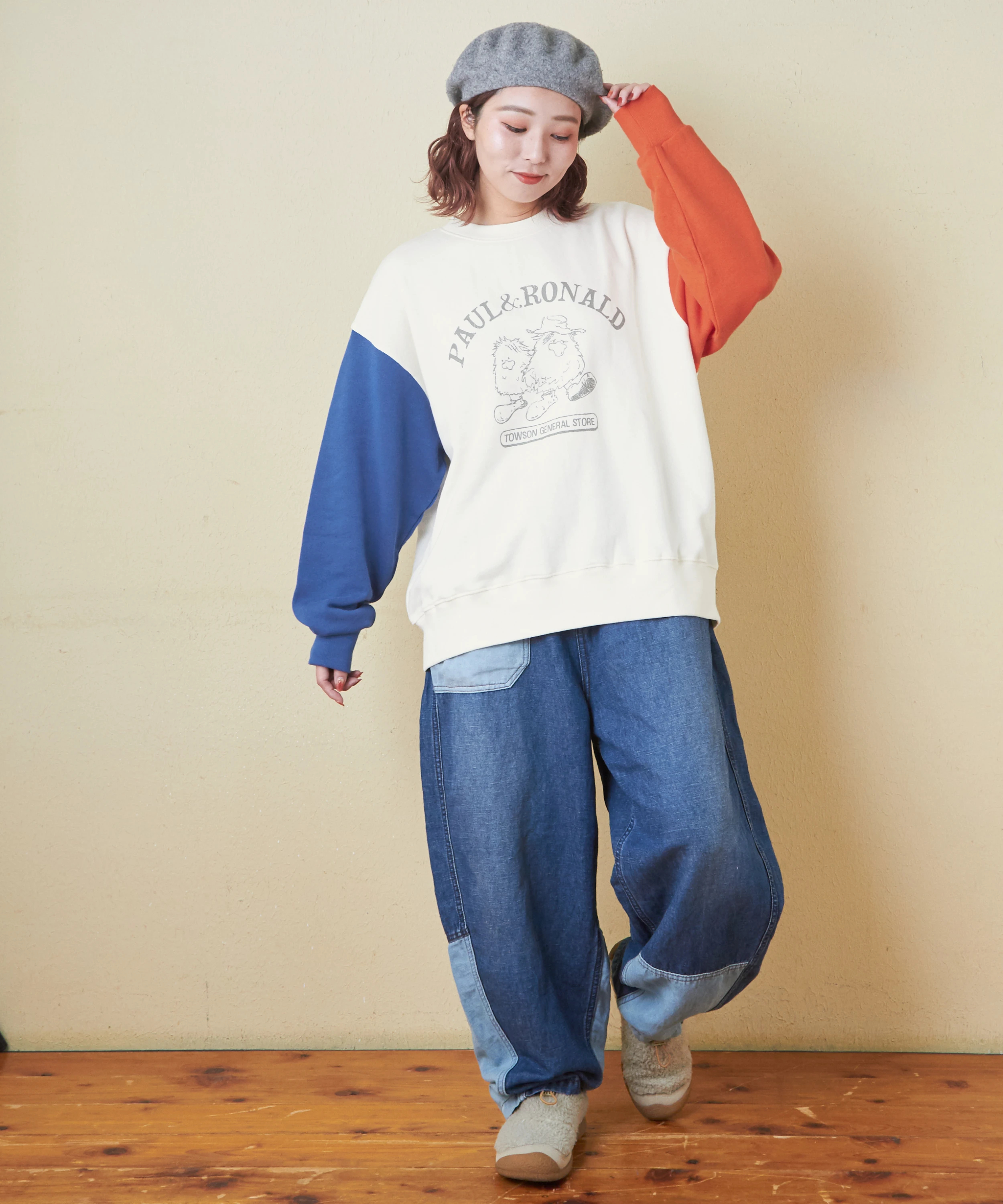 9/3迄着！！N☆出品 秋新作】ガーゼ裏毛 スウェット ロゴプリント プルオーバー