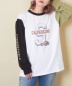 【秋新作】10/-スラブ天竺 袖プリント ロング Tシャツ