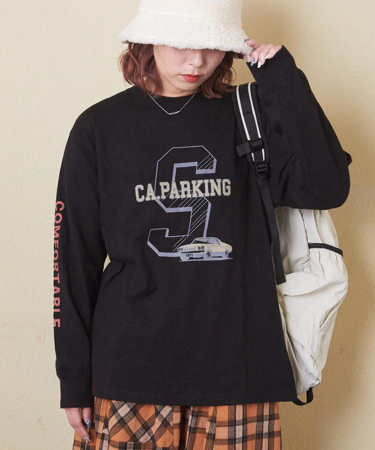 CUBE SUGAR(キューブシュガー) |【秋新作】10/-スラブ天竺 袖プリント ロング Tシャツ