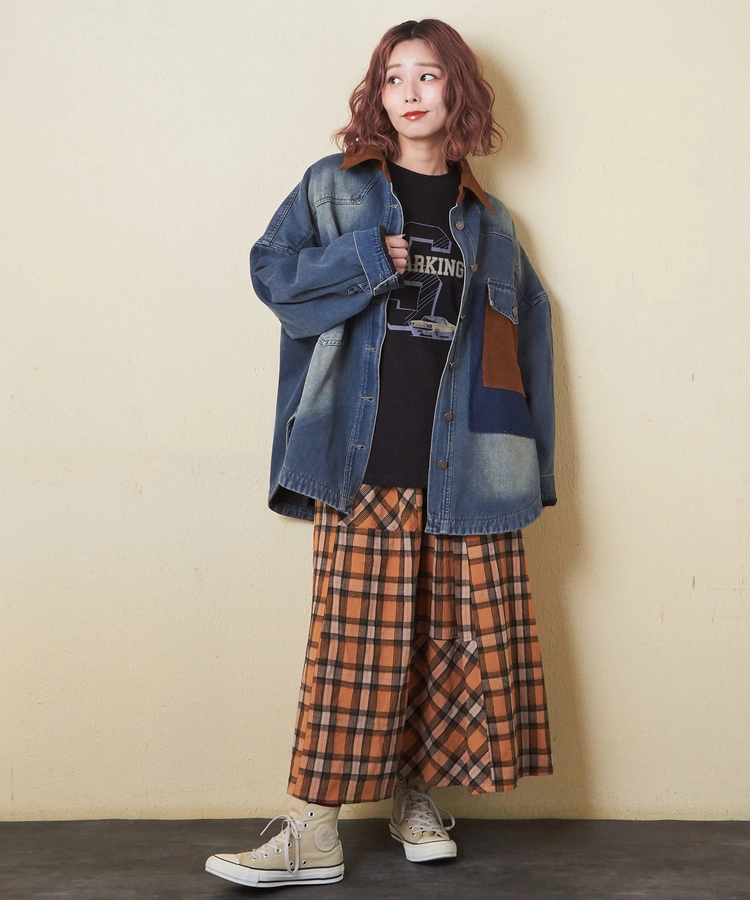 CUBE SUGAR(キューブシュガー) |【秋新作】10/-スラブ天竺 袖プリント ロング Tシャツ