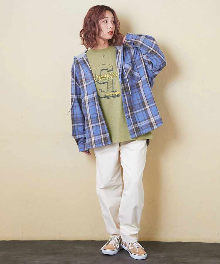 CUBE SUGAR(キューブシュガー) |【秋新作】10/-スラブ天竺 袖プリント ロング Tシャツ