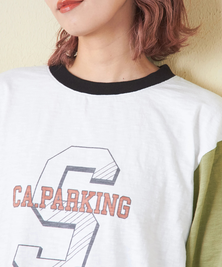 CUBE SUGAR(キューブシュガー) |【秋新作】10/-スラブ天竺 袖プリント ロング Tシャツ