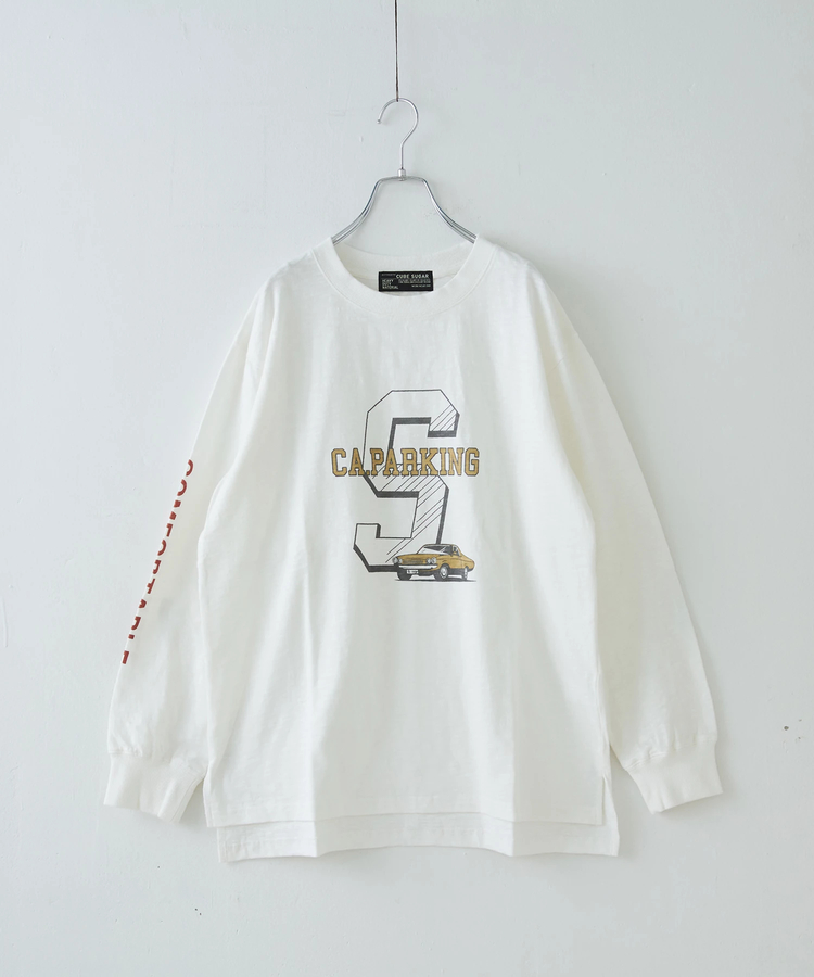 CUBE SUGAR(キューブシュガー) |【秋新作】10/-スラブ天竺 袖プリント ロング Tシャツ