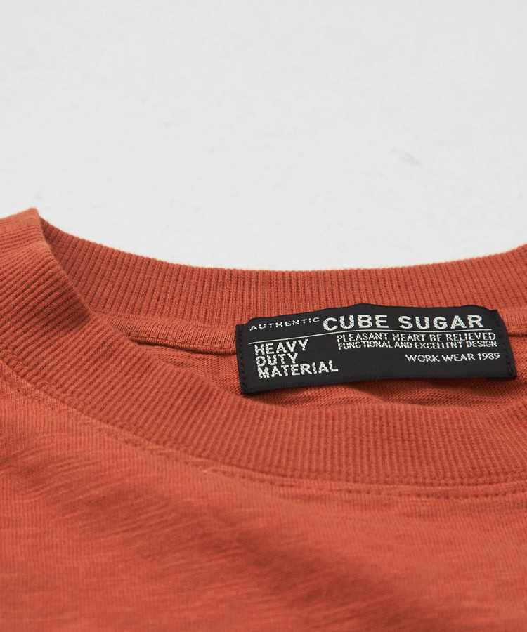 CUBE SUGAR(キューブシュガー) |【秋新作】10/-スラブ天竺 袖プリント ロング Tシャツ