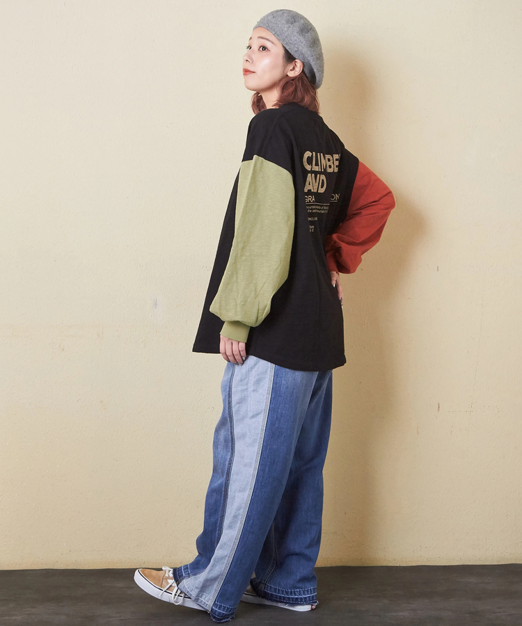 CUBE SUGAR(キューブシュガー) |【秋新作】10/-スラブ天竺 バックプリント ビッグ Tシャツ