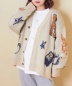 【秋新作】カレッジ ロゴ モチーフ ジャガード ニット カーディガン