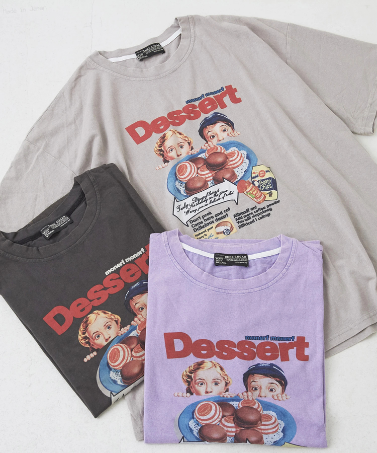 CUBE SUGAR(キューブシュガー) |パウダー加工 グラフィック プリント Tシャツ