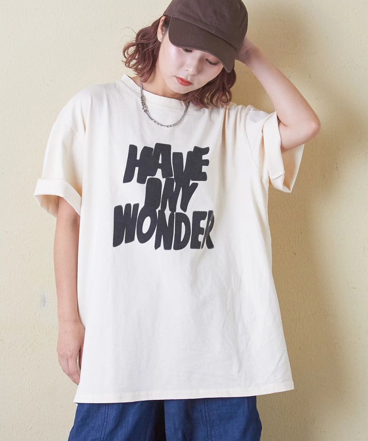 CUBE SUGAR(キューブシュガー) |パウダー加工 ロゴプリント Tシャツ