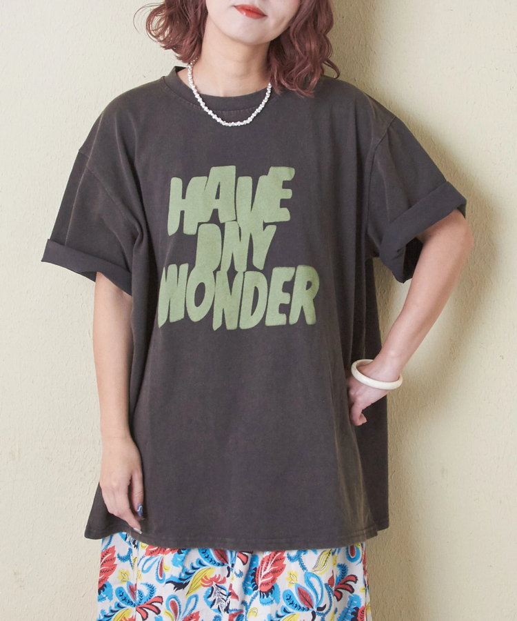 CUBE SUGAR(キューブシュガー) |パウダー加工 ロゴプリント Tシャツ