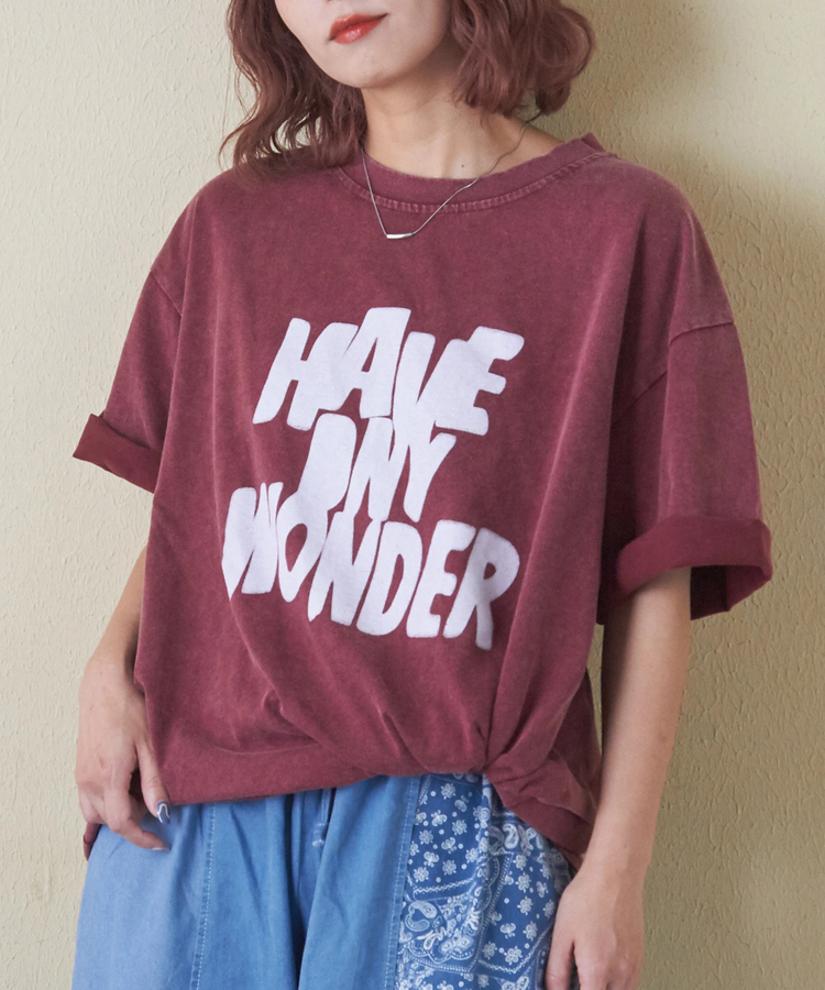 CUBE SUGAR(キューブシュガー) |パウダー加工 ロゴプリント Tシャツ