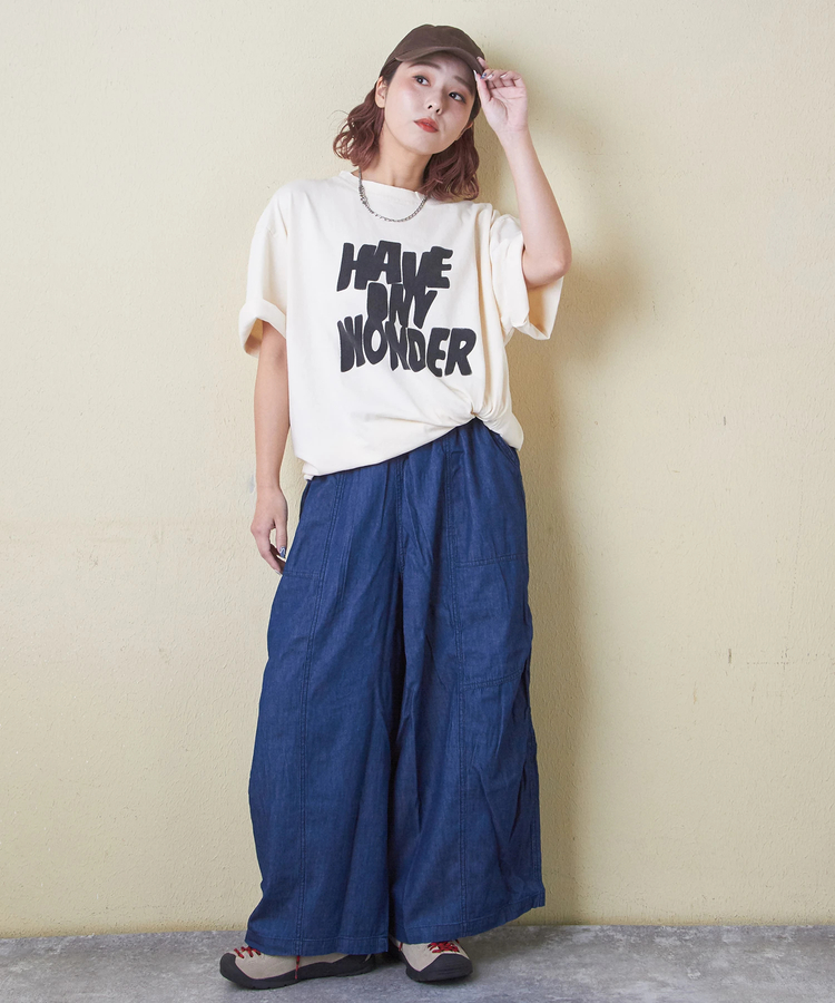 CUBE SUGAR(キューブシュガー) |パウダー加工 ロゴプリント Tシャツ