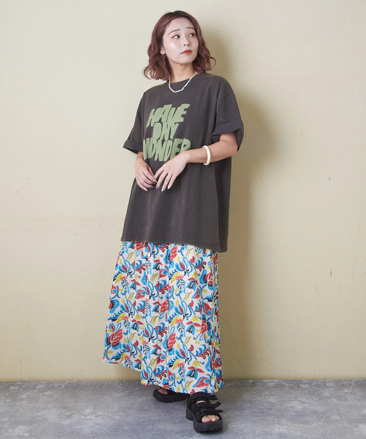 CUBE SUGAR(キューブシュガー) |パウダー加工 ロゴプリント Tシャツ