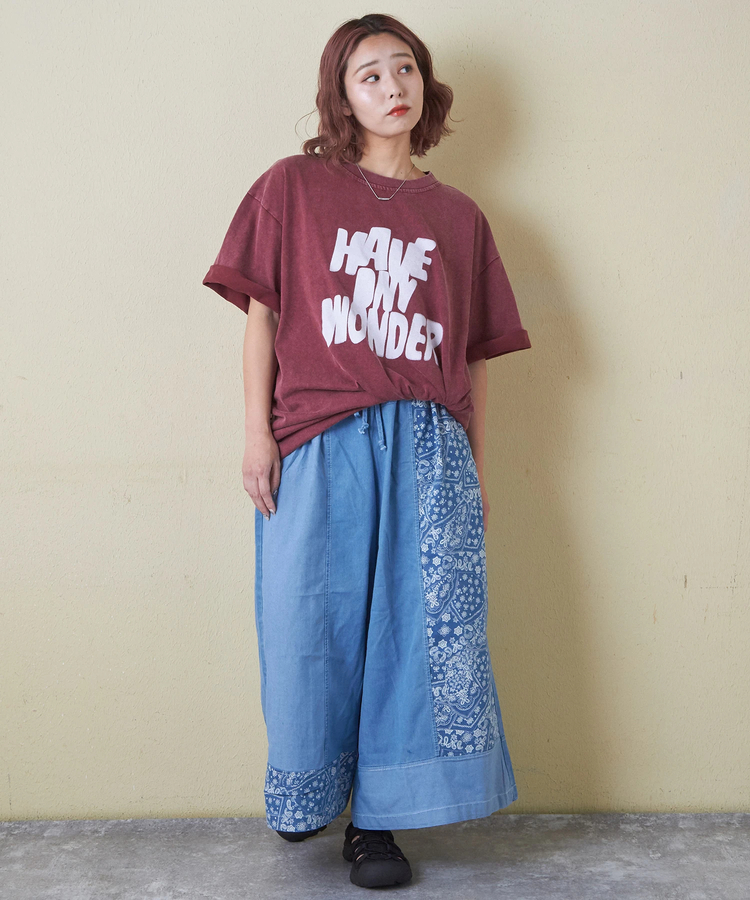 CUBE SUGAR(キューブシュガー) |パウダー加工 ロゴプリント Tシャツ