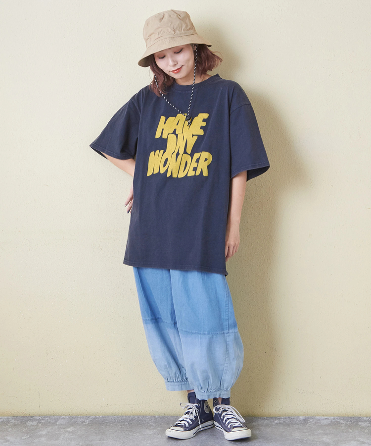 CUBE SUGAR(キューブシュガー) |パウダー加工 ロゴプリント Tシャツ