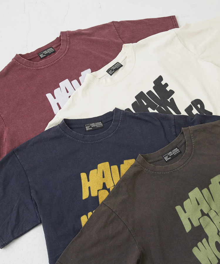 CUBE SUGAR(キューブシュガー) |パウダー加工 ロゴプリント Tシャツ