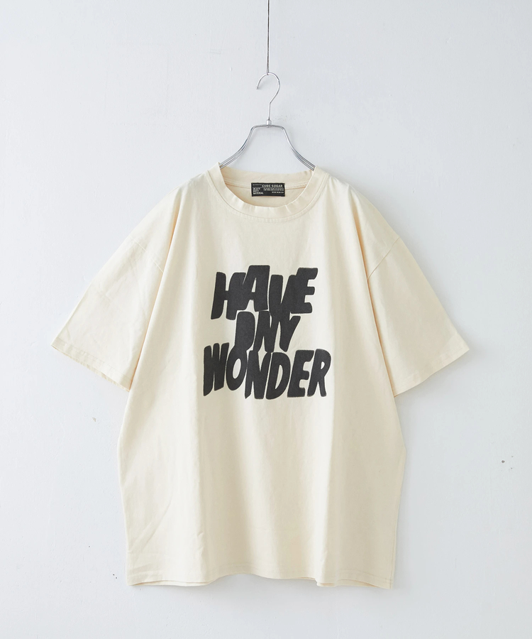 CUBE SUGAR(キューブシュガー) |パウダー加工 ロゴプリント Tシャツ