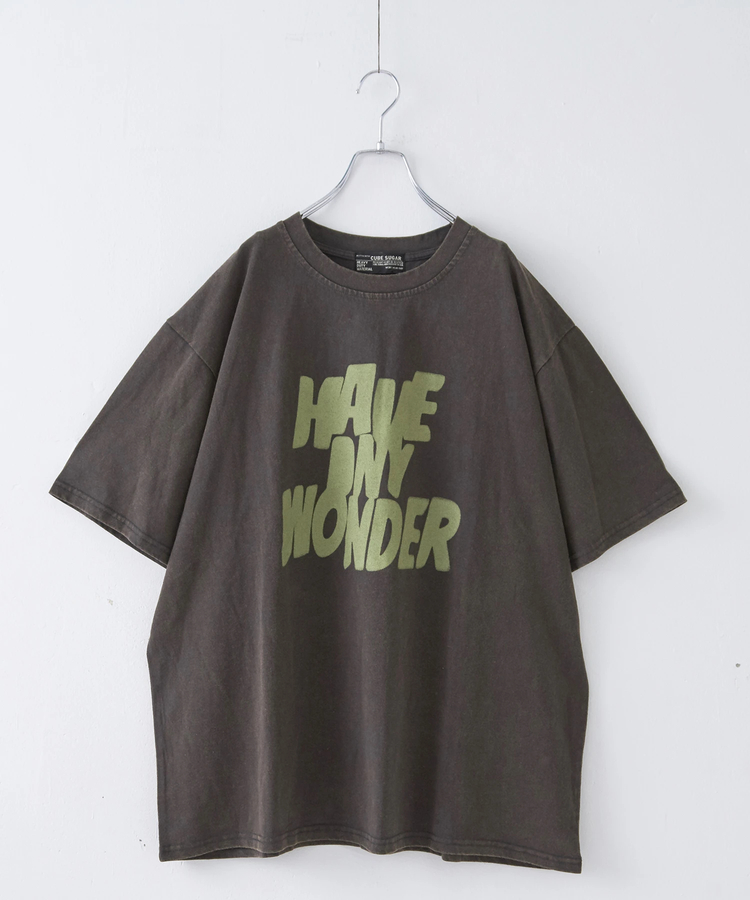 CUBE SUGAR(キューブシュガー) |パウダー加工 ロゴプリント Tシャツ