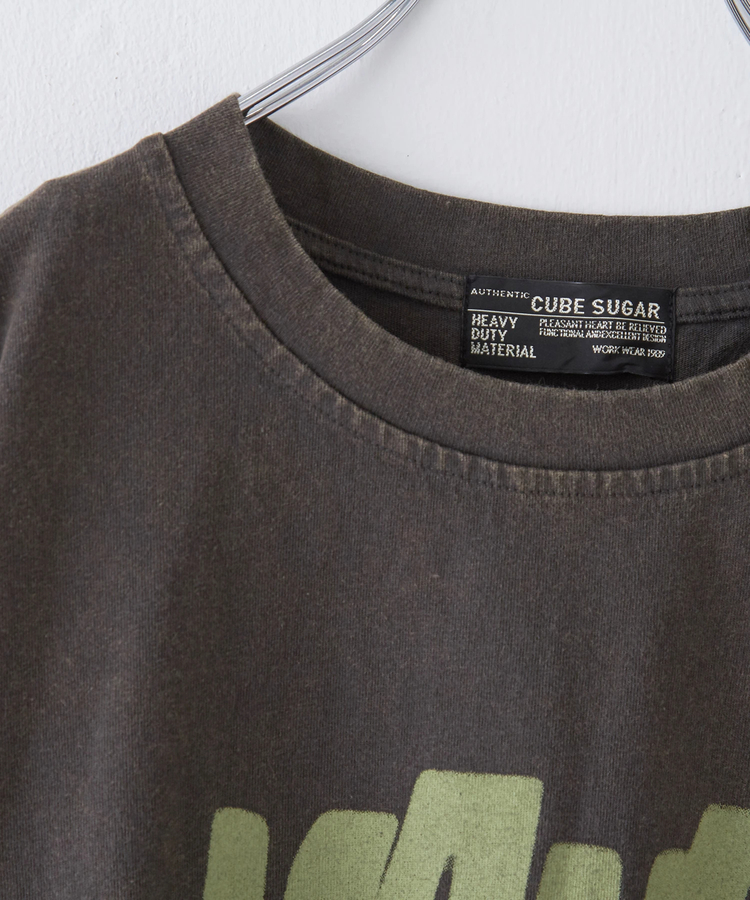 CUBE SUGAR(キューブシュガー) |パウダー加工 ロゴプリント Tシャツ