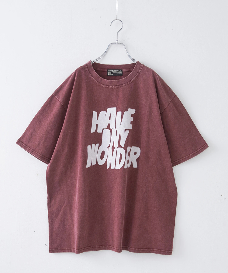 CUBE SUGAR(キューブシュガー) |パウダー加工 ロゴプリント Tシャツ