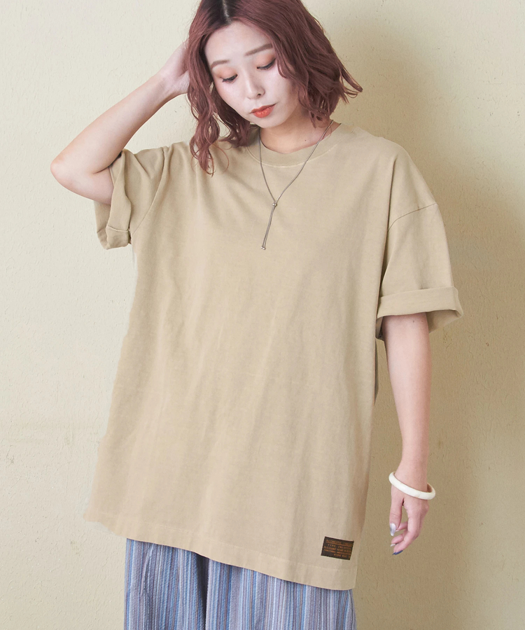 CUBE SUGAR(キューブシュガー) |ピグメント染め 無地 ビッグ Tシャツ