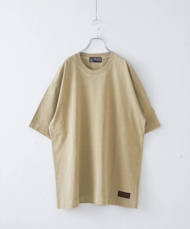CUBE SUGAR(キューブシュガー) |ピグメント染め 無地 ビッグ Tシャツ