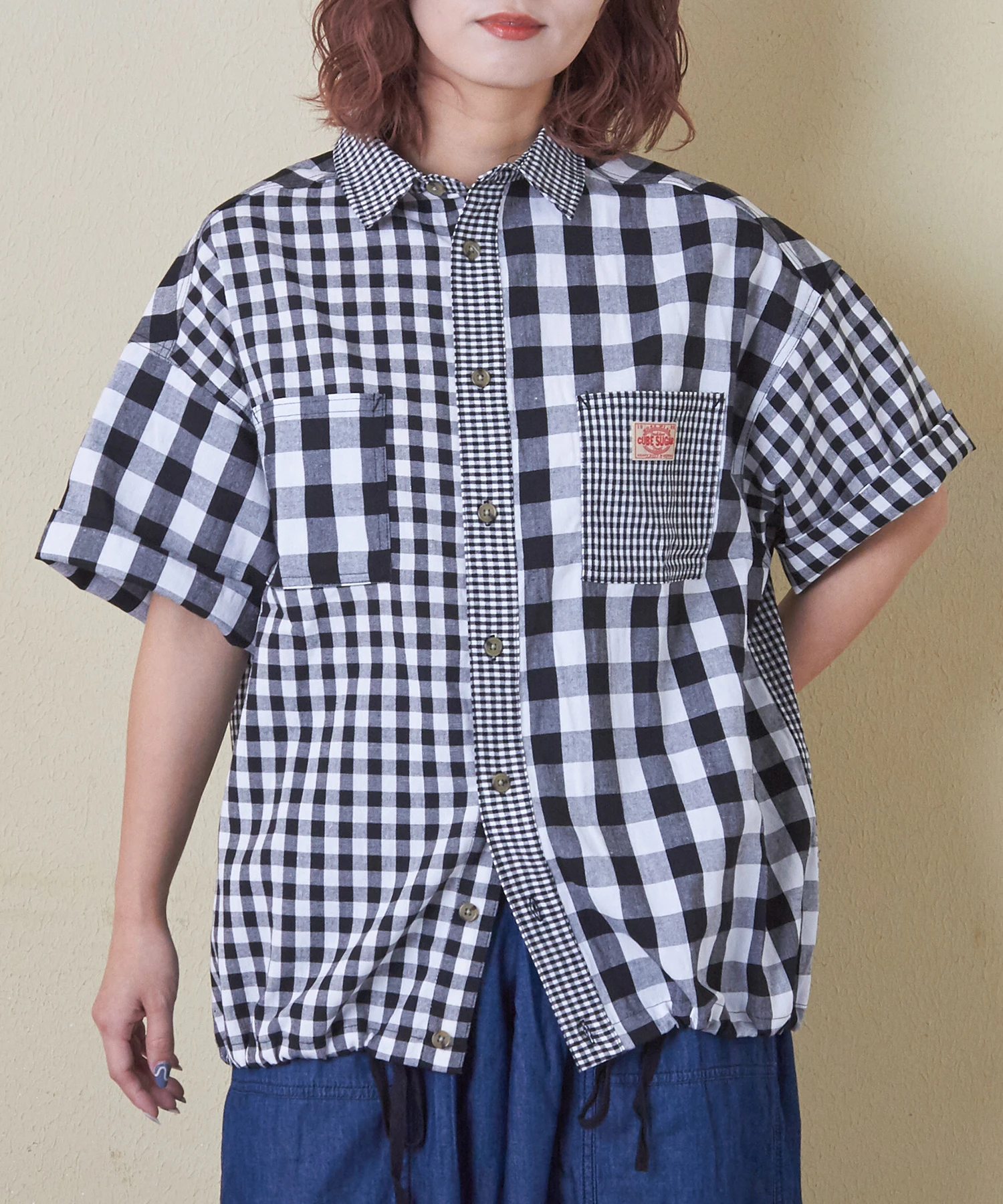 【boohoo】CHUNKY チェック半袖ニットシャツ boohoo】CHUNKY チェック半袖ニットシャツ COOHEM | コットン