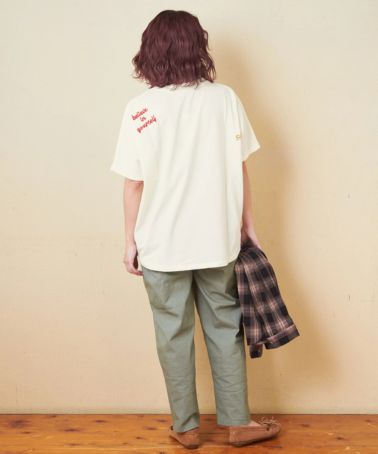 CUBE SUGAR(キューブシュガー) |天竺 ランダム 刺繍 Tシャツ