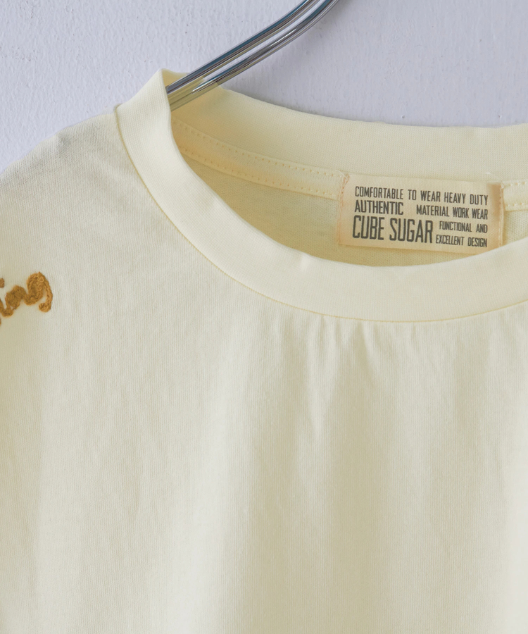 CUBE SUGAR(キューブシュガー) |天竺 ランダム 刺繍 Tシャツ