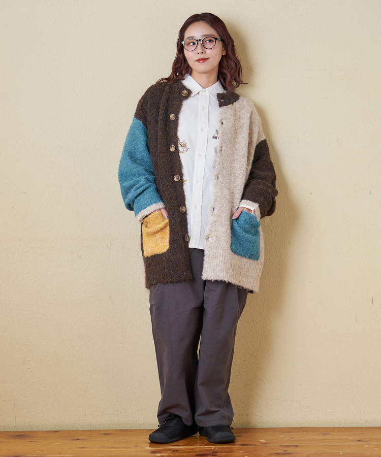 CUBE SUGAR(キューブシュガー) |【秋冬新作】インド 起毛 シーチング 刺繍 ビッグシャツ