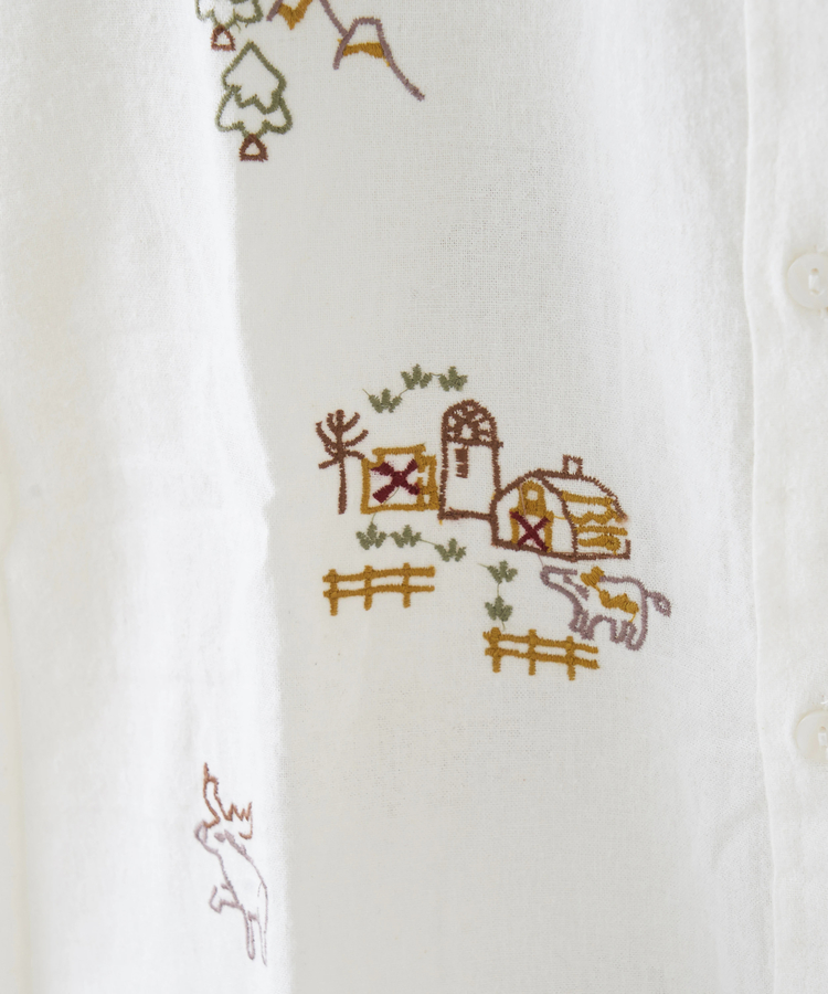 CUBE SUGAR(キューブシュガー) |【秋冬新作】インド 起毛 シーチング 刺繍 ビッグシャツ